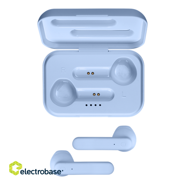 STREETZ True Wireless Stereo Headphones with Charging Case, semi-in-ear, BT 5, matt blue  TWS-107 image 3