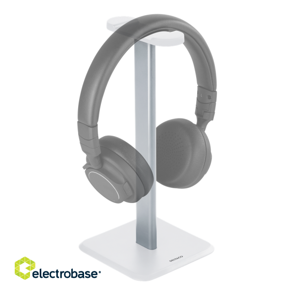 Deltaco Headphone Stand, Aluminum, Anti-slip, White HLS-100 image 2
