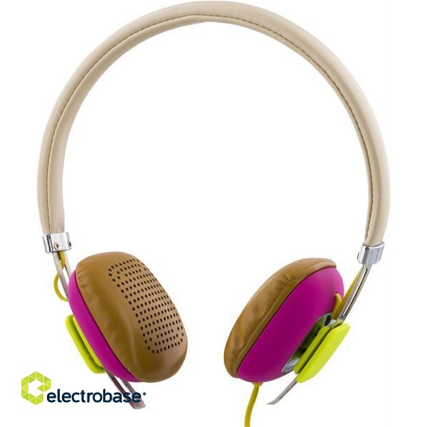 Headphones STREETZ, with microphone, white/rose / HL-262 image 3