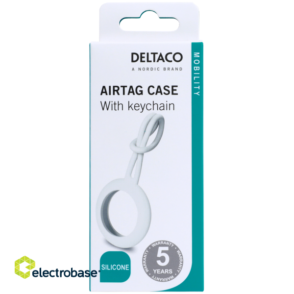 Apple AirTag case DELTACO silicone hanger, white / MCASE-TAG14 image 6