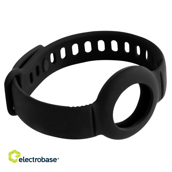 Silicone bracelet for Apple AirTag DELTACO adjustable size, black / MCASE-TAG16 image 4