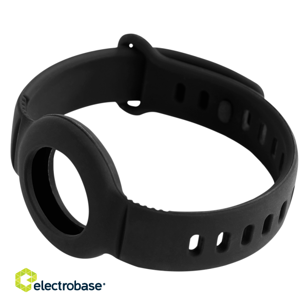 Silicone bracelet for Apple AirTag DELTACO adjustable size, black / MCASE-TAG16 image 8