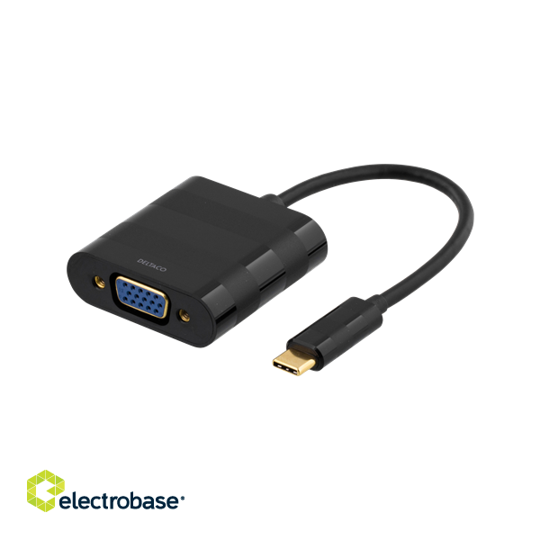 Adapter DELTACO USB 3.1 to VGA, black / USBC-1098 фото 1