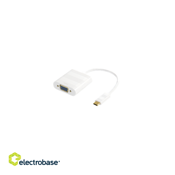 Adapter DELTACO USB C - VGA 1080P, white / USBC-VGA1 image 1