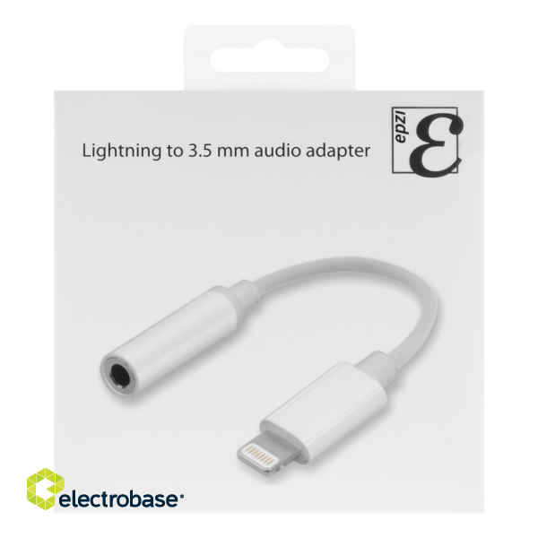 Audio adapter EPZI Lightning to 3,5 mm, aluminum shell, cable length 45mm, silver / IPLH-595 image 2