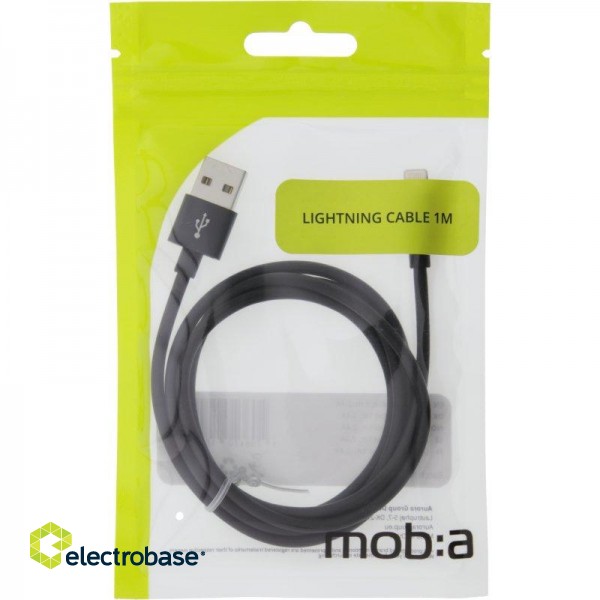 Cable MOB:A USB-A - Lightning 2.4A, 1m, black / 383206 image 1