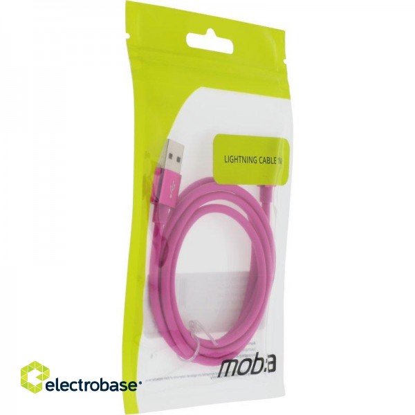 Cable MOB:A USB-A - lightning 2.4A, 1m, pink / 383209 image 1