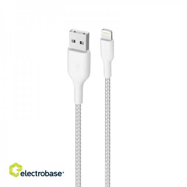 Cable  PURO fabric, ultra strong, USB-A to lightning MFI, 2m, white / CAPLTFABK32MTWHI image 2