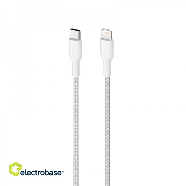 Cable PURO fabric, ultra strong, USB-C - LIGHTNING, MFI, 2m, white / CAPLTUSBCFABK32MTWHI image 2