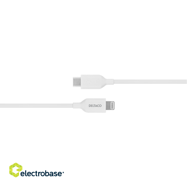 Lightning cable DELTACO USB-C - Lightning, 1m, Apple C94 chipset FSC-labeled packaging, white / IPLH-451 image 2