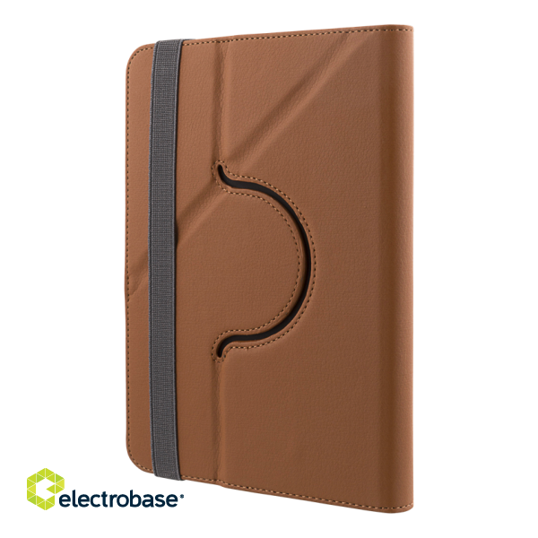 Universal tablet case DELTACO 7/8 ", integrated stand, 360 degree rotatable, brown / TPF-1226 image 2
