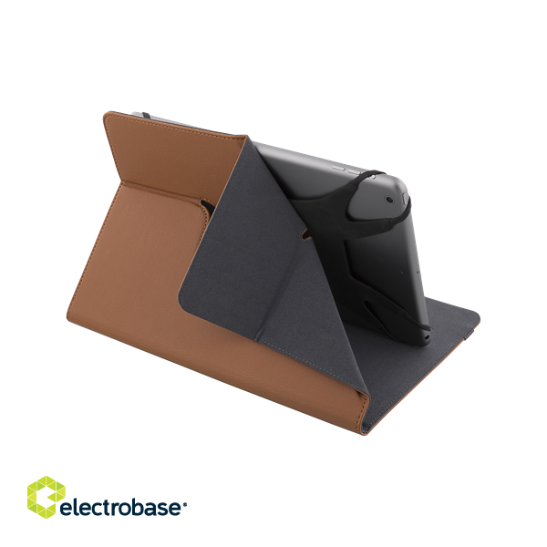 Universal tablet case DELTACO 7/8 ", integrated stand, 360 degree rotatable, brown / TPF-1226 image 4