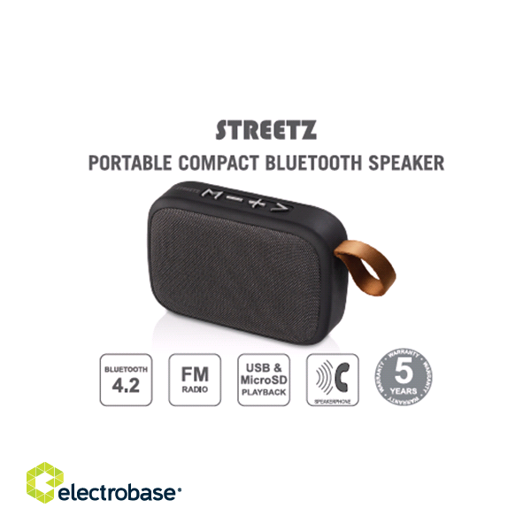 Bluetooth Speaker, Bluetooth 4.2 , Playtime 2 hours, 10m Range STREETZ / CM688 image 1