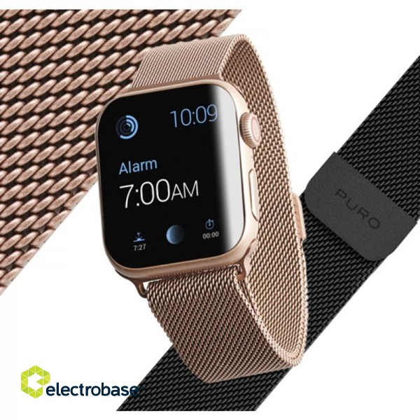 Milanese magnetic band PURO for Apple watch 44mm, black / AW44MILANESEBLK image 3