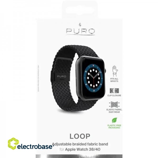 Nylon LOOP Band PURO for Apple Watch 38 – 40 – 41mm, black  / AW40LOOPBLK image 3