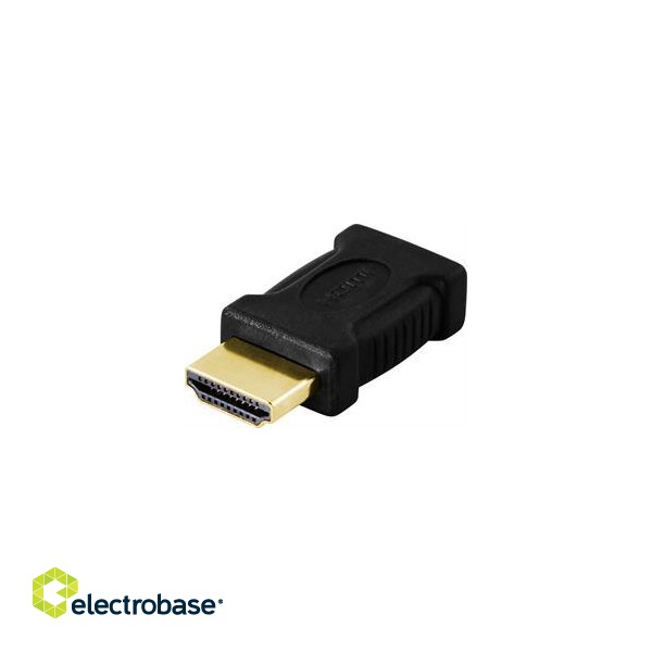  HDMI adapter, mini HDMI to HDMI, 19 pin ho-ha, gold plated connectors DELTACO / HDMI-17 image 1