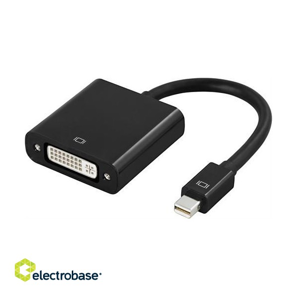 Adapter DELTACO mini, DisplayPort / DVI-D, 0.1m, black / DP-DVI6