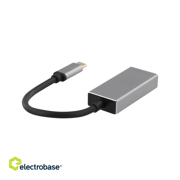 Adapter DELTACO USB-C-DisplayPort, 3840x2160, 60Hz, space gray / USBC-DP2 image 1