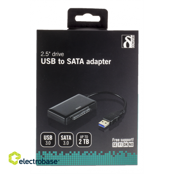 Adapter DELTACO USB 3.0 - SATA 6Gb, 2,5 HD  / USB3-SATA6G2 image 2