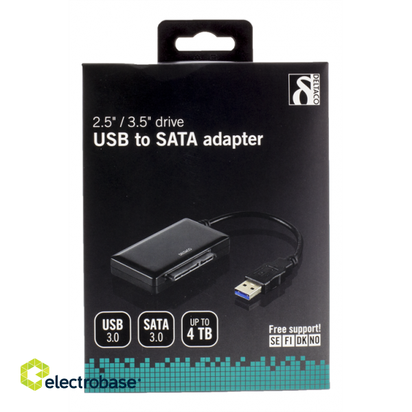 Adapteris DELTACO USB 3.0 - SATA 6Gb  / USB3-SATA6G3 paveikslėlis 3