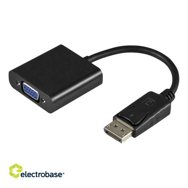 Adapter DELTACO VGA - DisplayPort adapter, 1080p 60Hz, 0.2m, black / DP-VGA7-K / R00110027 image 2