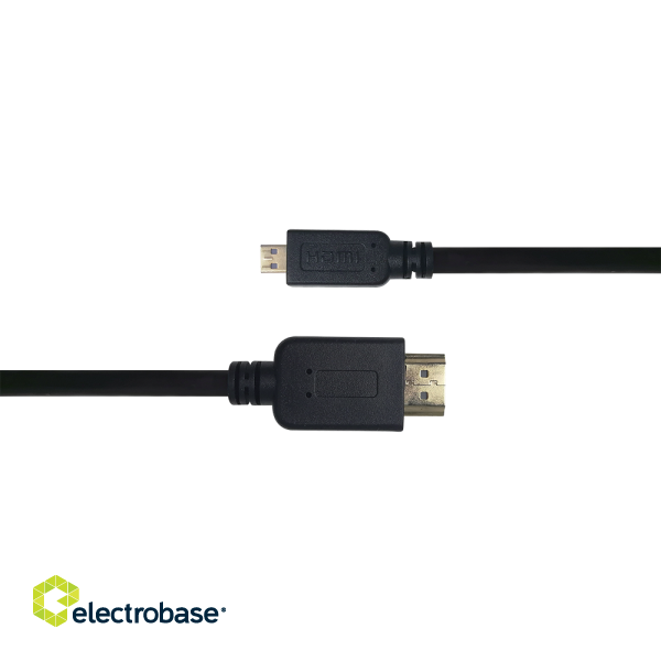 Cable DELTACO HDMI - micro HDMI, 4K UHD in 60Hz, 2m, black / HDMI-1023-K / R00100007 image 2
