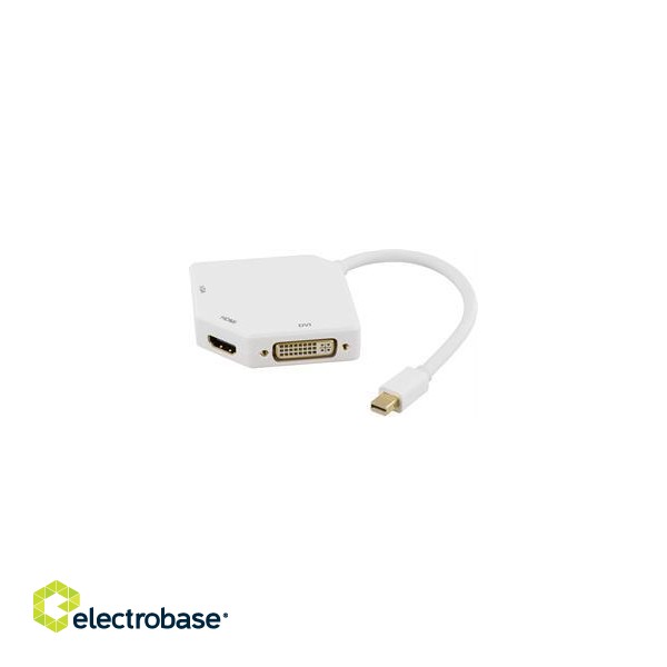 DELTACO Adapter Mini DisplayPort to DVI-I / HDMI , Ultra HD / DP-MULTI2 фото 2