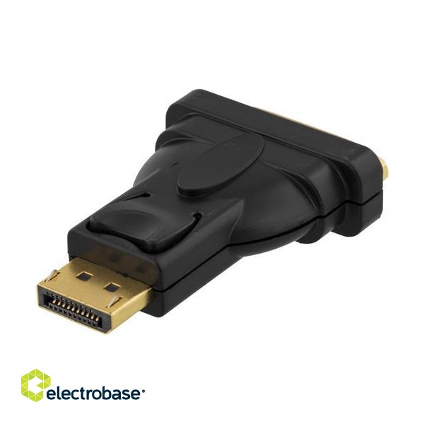 DELTACO DisplayPort to DVI-I Single Link adapter, black, 1080p,DP-DVI22-K image 2
