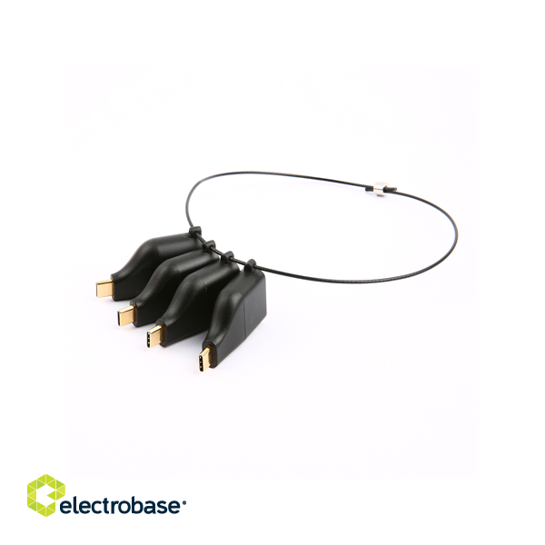 DELTACO OFFICE USB-C adapter ring, mDP, DP, VGA, HDMI, black / USBC-AR1 image 1