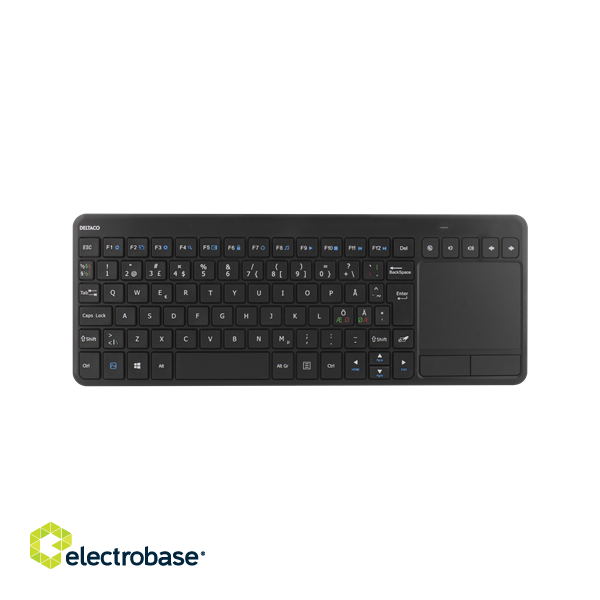 Keyboard DELTACO wireless mini with touchpad, EN, 2.4G, black / TB-504-EN image 2