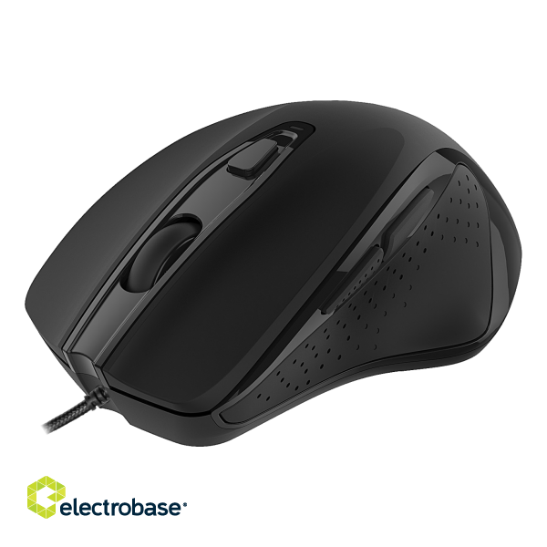 Mouse DELTACO OFFICE wired, ergonomic shape, silent clicks, black / MS-801 image 1