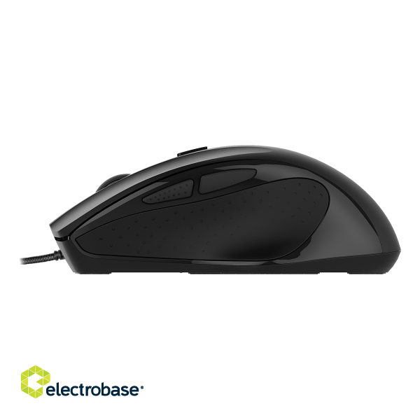 Mouse DELTACO OFFICE wired, ergonomic shape, silent clicks, black / MS-801 image 2