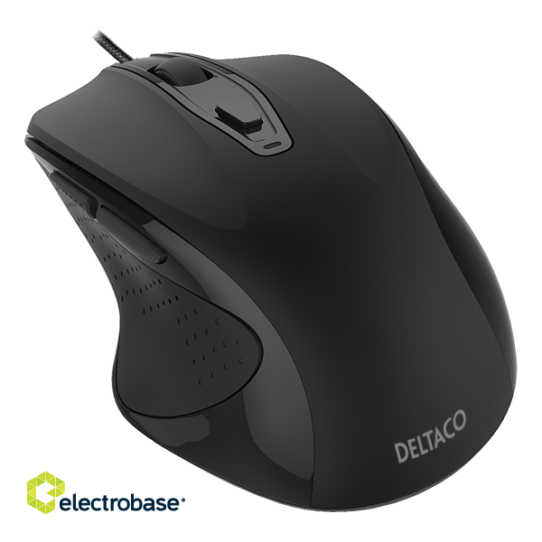 Mouse DELTACO OFFICE wired, ergonomic shape, silent clicks, black / MS-801 image 4