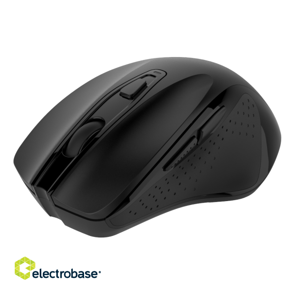 Mouse DELTACO OFFICE wireless, ergonomic shape, silent clicks, 1x AA, black / MS-802