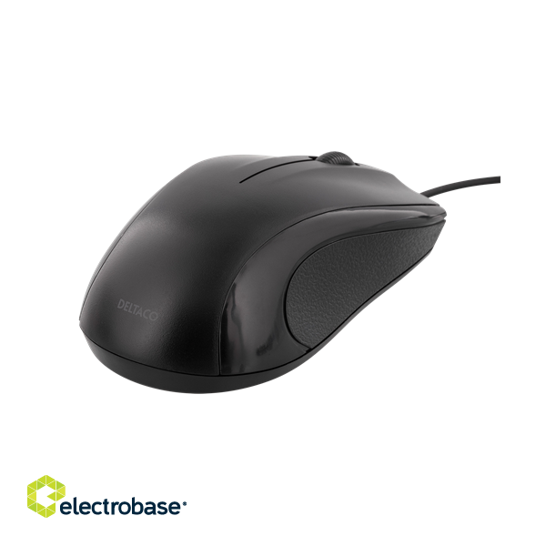 Mouse DELTACO, wired, 1.2m cable, 1200 dpi, black / MS-711 image 2