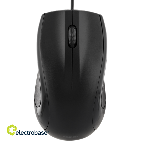 Mouse DELTACO, wired, 1.2m cable, 1200 dpi, black / MS-711 image 3