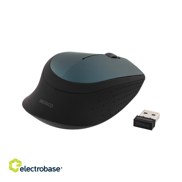 Mouse DELTACO, wireless, 1200 DPI, green / MS-461 фото 2