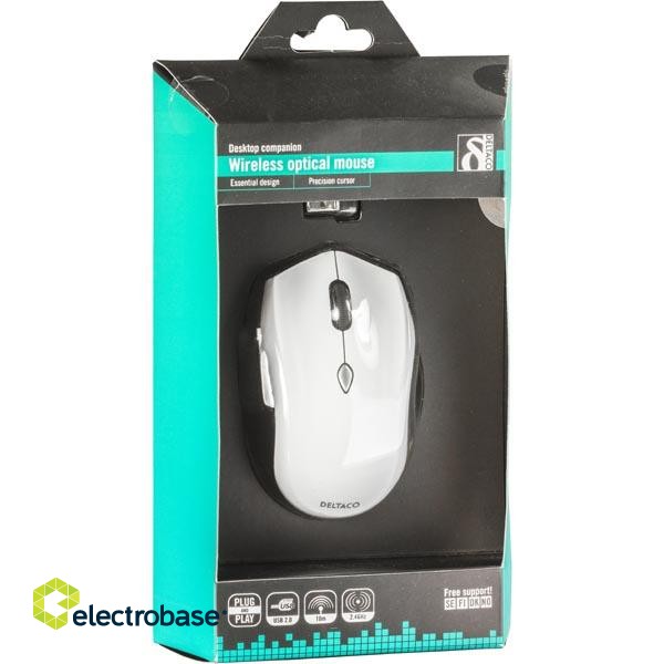 Mouse DELTACO, wireless, white-black / MS-769 image 4