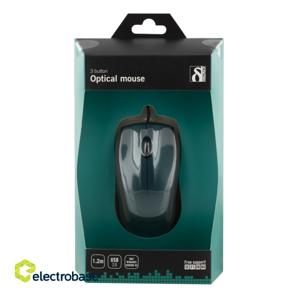 Optical mouse DELTACO 1200 DPI, 125Hz, USB, blue / MS-712