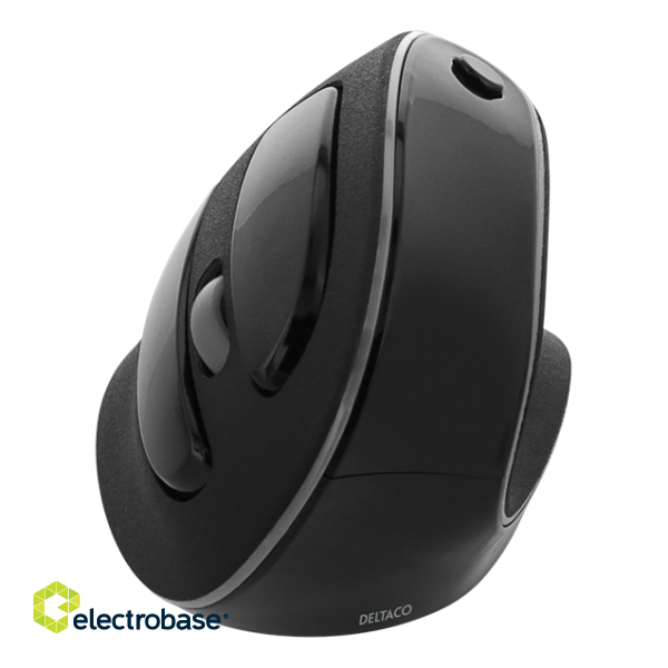 Vertical ergonomic mouse DELTACO OFFICE silent clicks, 800/1200/1600/2000/2400DPI, wireless 2.4G / DELO-0320 image 1