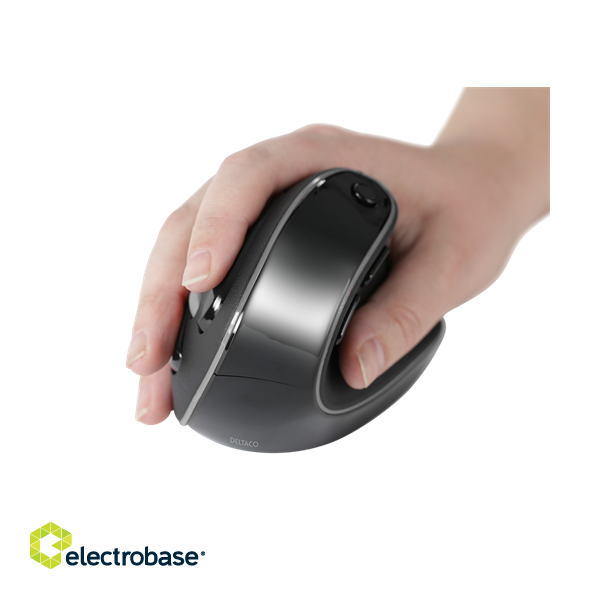 Vertical ergonomic mouse DELTACO OFFICE silent clicks, 800/1200/1600/2000/2400DPI, wireless 2.4G / DELO-0320 image 6