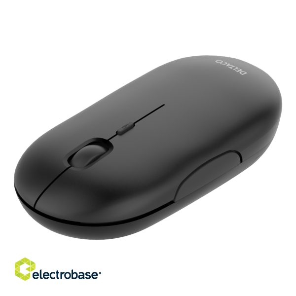 Wireless flat silent mouse DELTACO 1600 DPI, USB receiver, 4 buttons, dark gray / MS-803 image 2