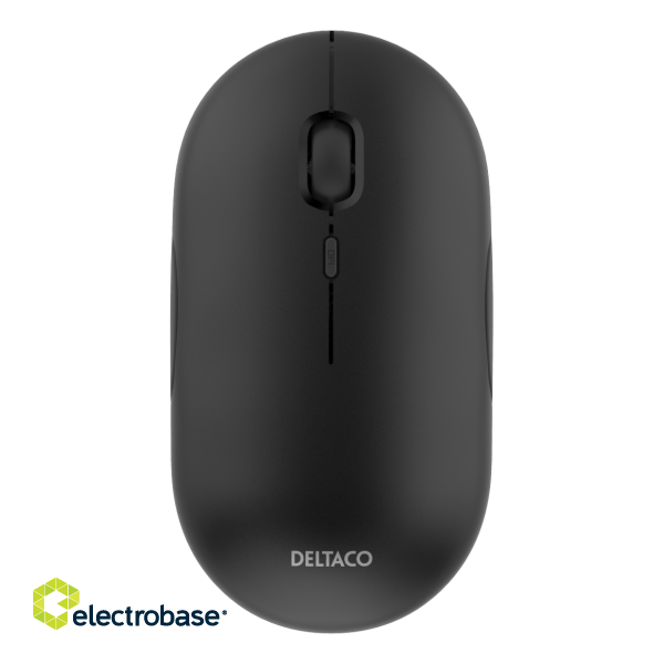 Wireless flat silent mouse DELTACO 1600 DPI, USB receiver, 4 buttons, dark gray / MS-803 image 3