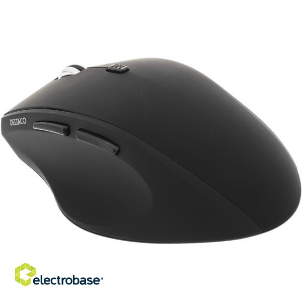 Wireless optical mouse DELTACO 1000-1600 DPI, 125 Hz, 6 buttons with scroll, 2.4GHz USB nano receiver, black / MS-805 image 2