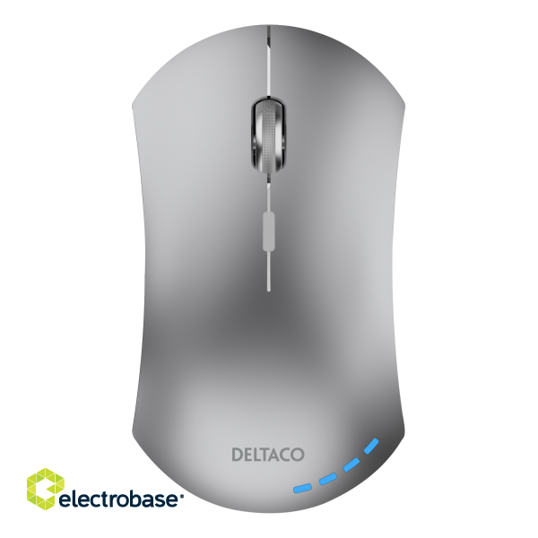 Wireless silent mouse DELTACO 1600 DPI, USB receiver, 5 buttons, built-in battery, Battery indicator, dark gray / MS-800