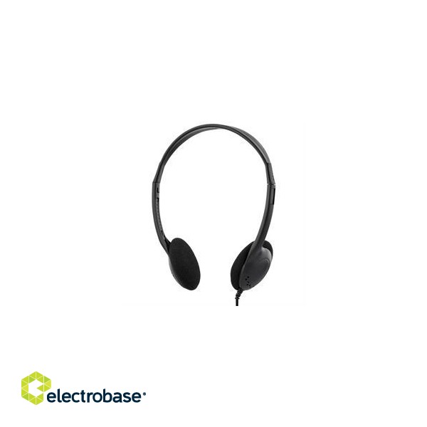 Headphone DELTACO HL-27 with volume control 2.2m black  image 3