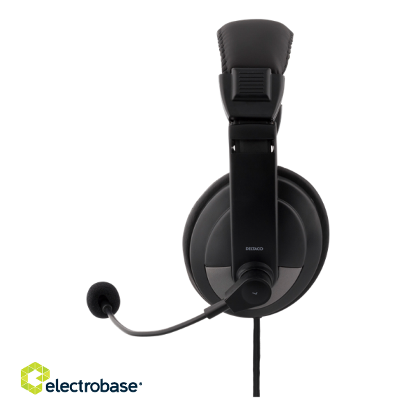 Headphone DELTACO with microphone, black / HL-50 фото 4