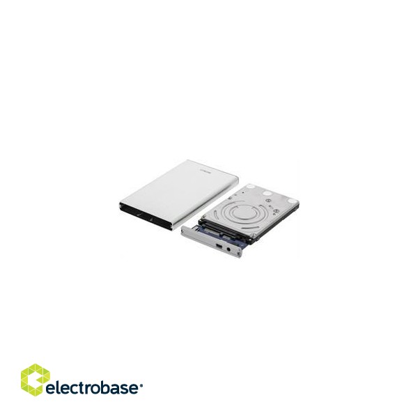 DELTACO external enclosure for 1x2.5, SATA 6Gb / s , USB 3.0, al/plast, silver /  MAP-GD29U3 image 3