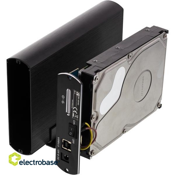 HDD dėžutė DELTACO SATA 3.5" USB 3.0, juoda / MAP-GD34U3 paveikslėlis 3