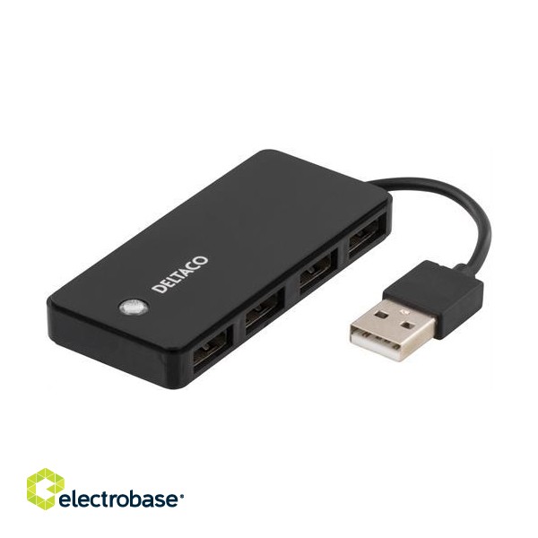 USB Hub DELTACO 4xUSB 2.0, black / UH-480 image 1